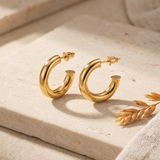 Kolczyki Damskie Koła Chunky 14K - PION