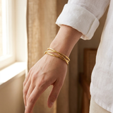 Bransoletka Damska Sztywna Pozłacana 18K - PION