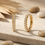 Kolczyki Damskie Złote 14K z Diamentami - PION