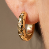 Kolczyki Damskie Huggie Pozłacane 18K - PION